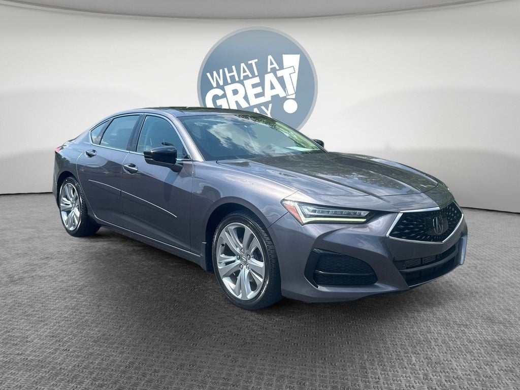 2022 Acura TLX Technology Package SH-AWD in Sparkle Silver Met — front three-quarter view