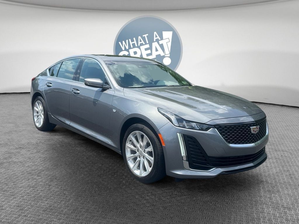 2021 Cadillac CT5 Luxury in Satin Steel Metallic — front three-quarter view