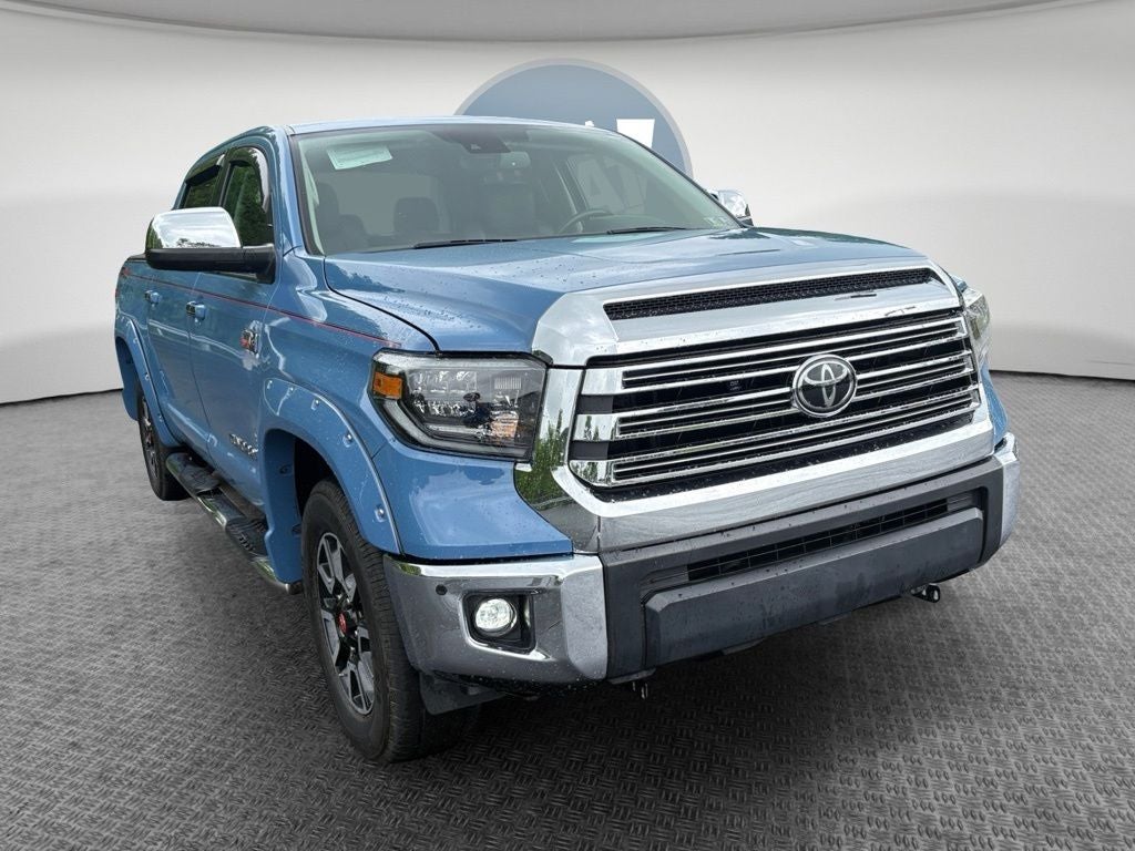 2020 Toyota Tundra Limited in Cavalry Blue — front three-quarter view