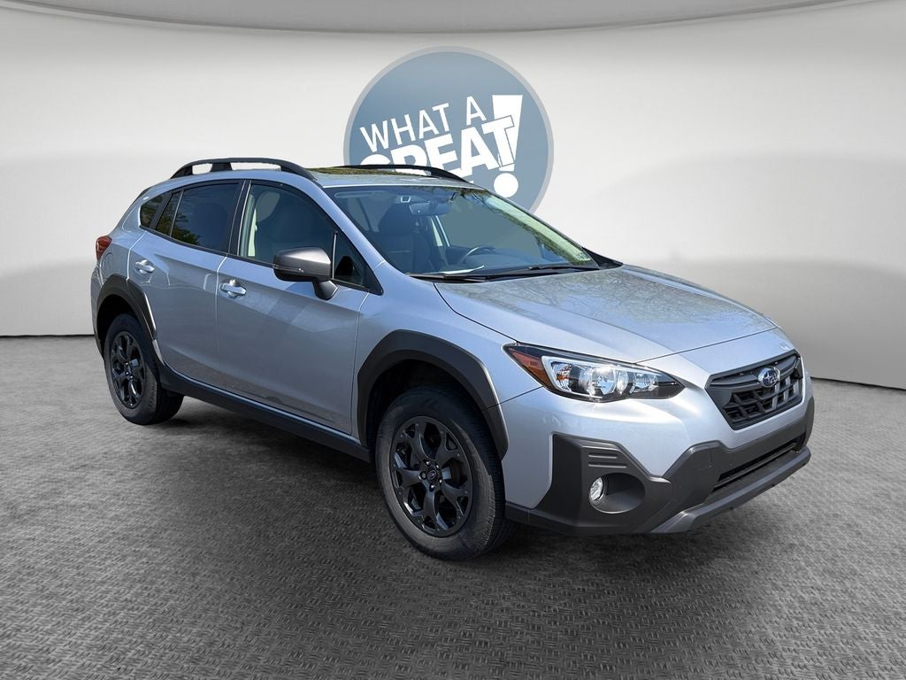 2023 Subaru Crosstrek Sport in Ice Silver Metallic — front three-quarter view
