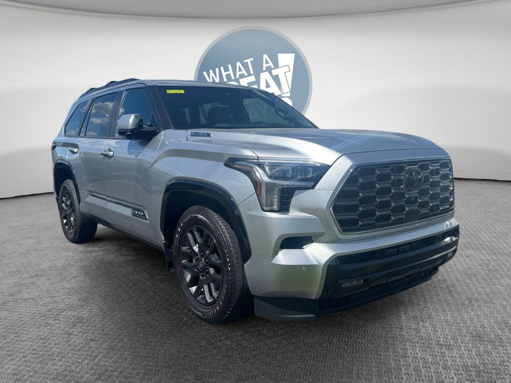 2026 Toyota Sequoia Platinum in Celestial Silver Metallic — front three-quarter view