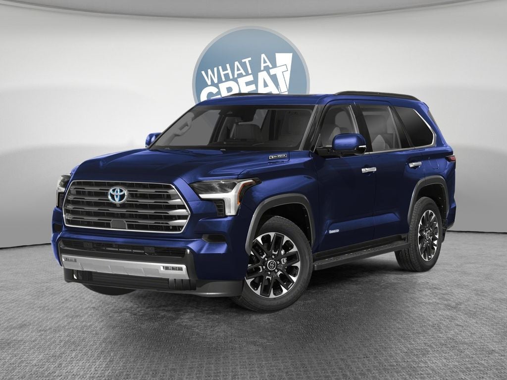 2026 Toyota Sequoia Platinum in Blueprint — front three-quarter view
